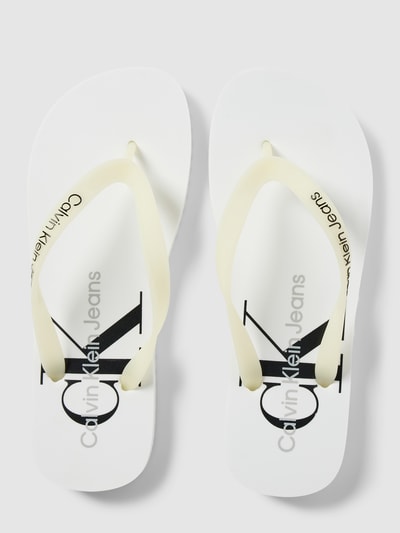 Peek & Cloppenburg Calvin Klein JeansZehentrenner Mit Label-Prints In Weiss