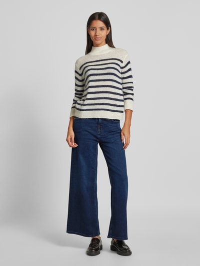 Peek & Cloppenburg CambioFlared Jeans mit verkürztem Schnitt Modell 'PALAZZO' in dunkelblau