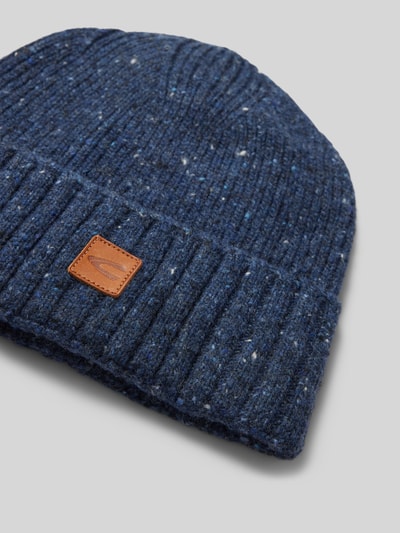 Peek & Cloppenburg Camel ActiveBeanie Aus Woll-Mix Mit Label-Patch In Marine Melange