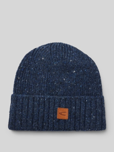 Peek & Cloppenburg camel activeBeanie aus Woll-Mix mit Label-Patch in marine melange