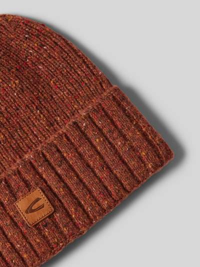 Peek & Cloppenburg Camel ActiveBeanie Aus Woll-Mix Mit Label-Patch In Rot Melange