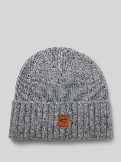 Peek & Cloppenburg camel activeBeanie aus Woll-Mix mit Label-Patch in hellgrau melange
