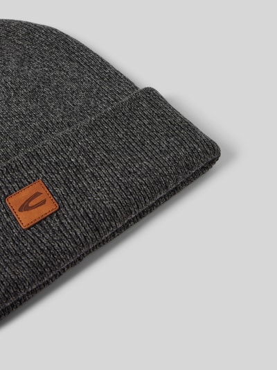 Peek & Cloppenburg Camel ActiveBeanie Mit Logo-Badge In Anthrazit Melange