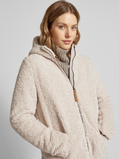 Peek & Cloppenburg Camel ActiveMantel Mit Kunstfellbesatz In Offwhite