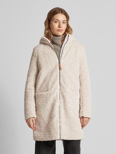 Peek & Cloppenburg Camel ActiveMantel Mit Kunstfellbesatz In Offwhite