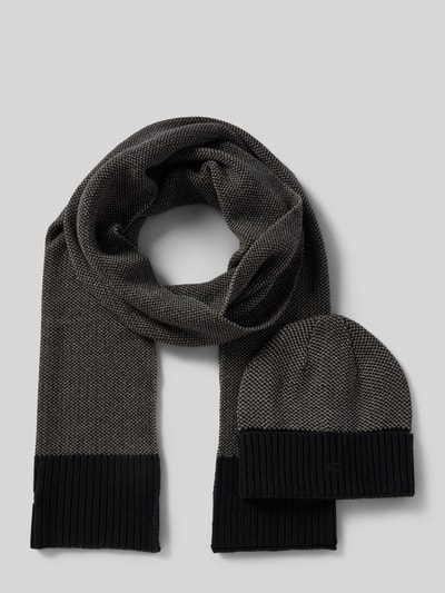 Peek & Cloppenburg camel activeMütze und Schal im Set in anthrazit