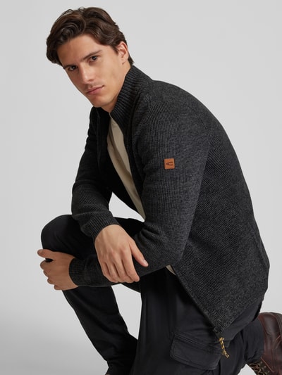 Peek & Cloppenburg Camel ActiveStrickjacke Mit Reißverschluss In Anthrazit