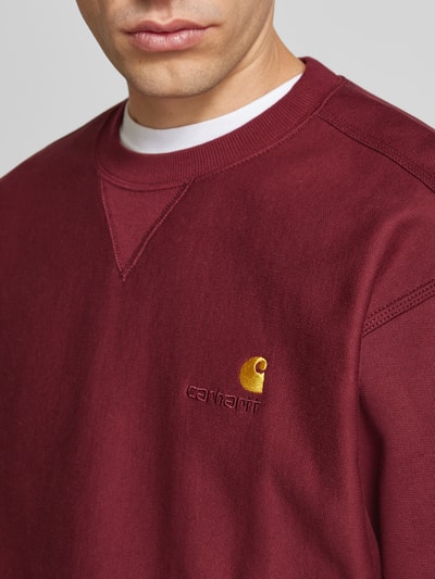 Peek & Cloppenburg Carhartt Work In ProgressSweatshirt Mit Gerippten Abschlüssen In Bordeaux