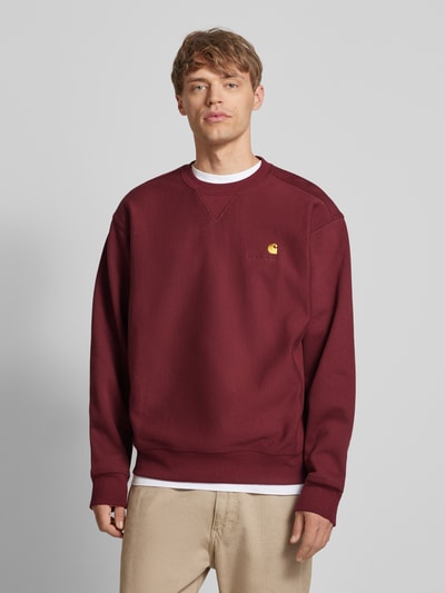 Peek & Cloppenburg Carhartt Work In ProgressSweatshirt Mit Gerippten Abschlüssen In Bordeaux