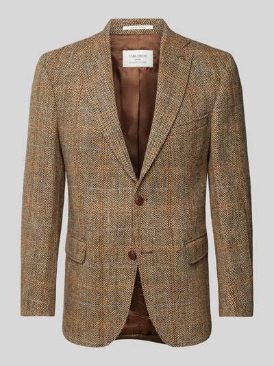 Peek & Cloppenburg Carl GrossRegular Fit Harris Tweed Sakko Aus Schurwolle Mit Pattentaschen Modell 'Theo' In Hellbraun