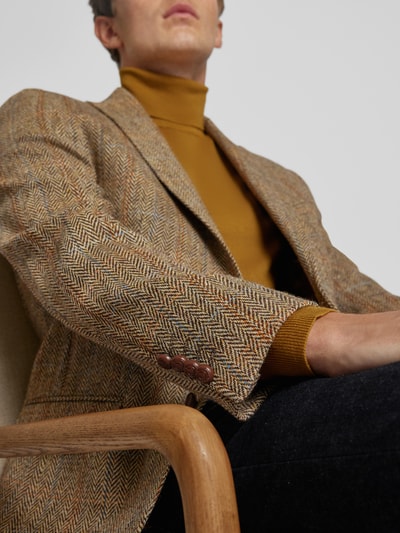 Peek & Cloppenburg Carl GrossRegular Fit Harris Tweed Sakko Aus Schurwolle Mit Pattentaschen Modell 'Theo' In Hellbraun