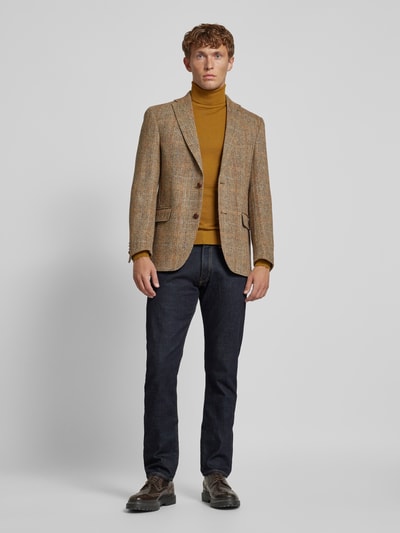 Peek & Cloppenburg Carl GrossRegular Fit Harris Tweed Sakko aus Schurwolle mit Pattentaschen Modell 'Theo' in hellbraun