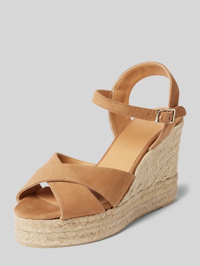 Peek & Cloppenburg CastañerWedges aus Leder mit Keilabsatz Modell 'BLAUDELL' in beige