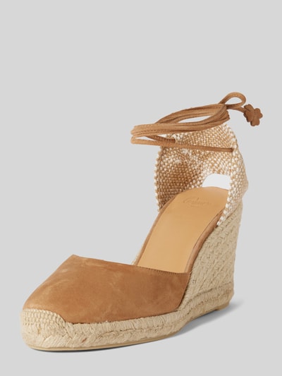 Peek & Cloppenburg CastañerWedges aus Leder-Mix Modell 'CARINA' in camel