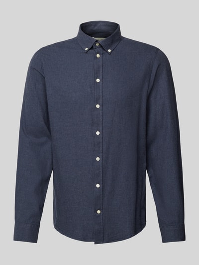 Peek & Cloppenburg Casual FridayRegular Fit Freizeithemd Mit Button-Down-Kragen Modell 'ANTON' In Marine Melange