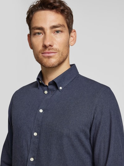 Peek & Cloppenburg Casual FridayRegular Fit Freizeithemd Mit Button-Down-Kragen Modell 'ANTON' In Marine Melange