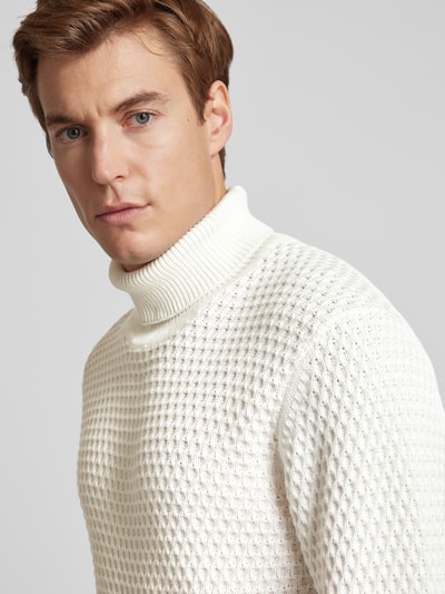 Peek & Cloppenburg Casual FridayRollkragenpullover Mit Label-Detail Modell 'Karl' In Offwhite