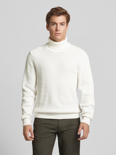 Peek & Cloppenburg Casual FridayRollkragenpullover Mit Label-Detail Modell 'Karl' In Offwhite