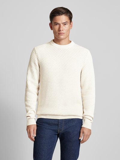 Peek & Cloppenburg Casual FridayStrickpullover Mit Strukturmuster Modell 'Karl' In Beige