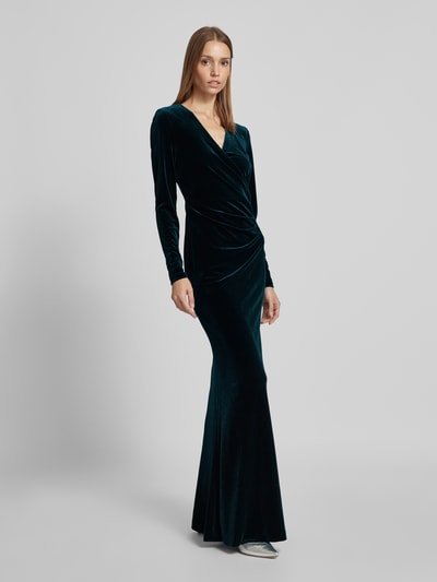 Peek & Cloppenburg Christian Berg CocktailAbendkleid in Wickel-Optik in dunkelgruen