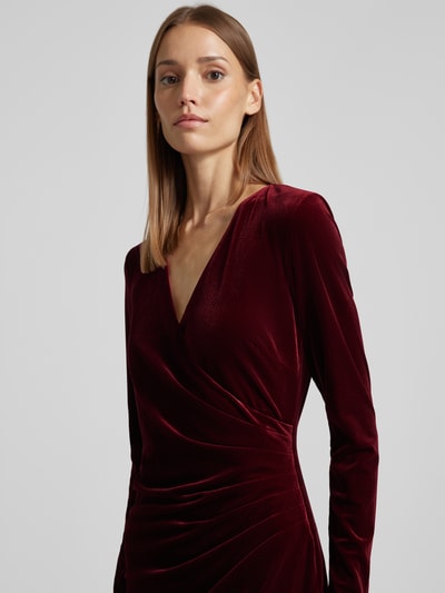 Peek & Cloppenburg Christian Berg CocktailAbendkleid In Wickel-Optik In Bordeaux Melange