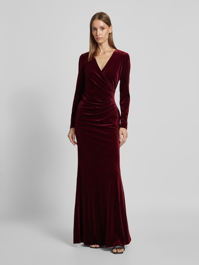 Peek & Cloppenburg Christian Berg CocktailAbendkleid In Wickel-Optik In Bordeaux Melange