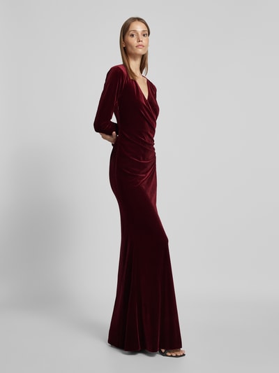 Peek & Cloppenburg Christian Berg CocktailAbendkleid in Wickel-Optik in bordeaux melange