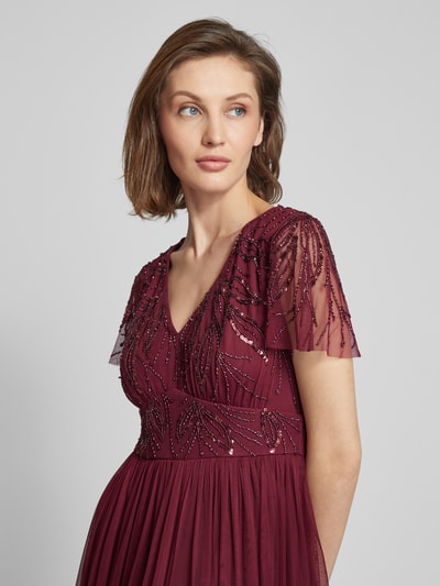 Peek & Cloppenburg Christian Berg CocktailAbendkleid Mit Paillettenbesatz In Kirsche Melange