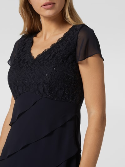 Peek & Cloppenburg Christian Berg CocktailCocktailkleid Aus Spitze Und Chiffon In Marine Melange