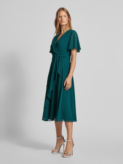 Peek & Cloppenburg Christian Berg CocktailCocktailkleid mit Bindegürtel in dunkelgruen melange