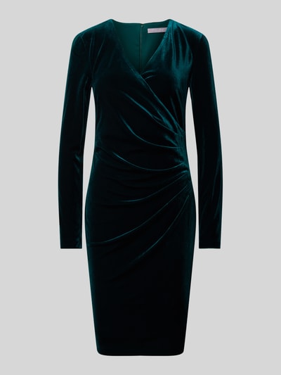 Peek & Cloppenburg Christian Berg CocktailKnielanges Cocktailkleid In Wickel-Optik In Dunkelgruen