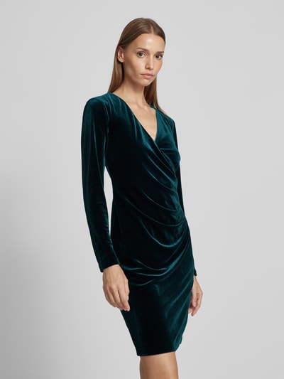 Peek & Cloppenburg Christian Berg CocktailKnielanges Cocktailkleid In Wickel-Optik In Dunkelgruen