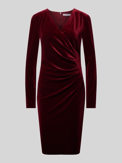 Peek & Cloppenburg Christian Berg CocktailKnielanges Cocktailkleid In Wickel-Optik In Bordeaux Melange