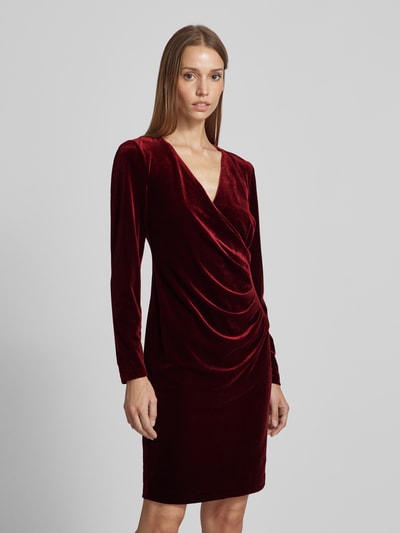 Peek & Cloppenburg Christian Berg CocktailKnielanges Cocktailkleid In Wickel-Optik In Bordeaux Melange