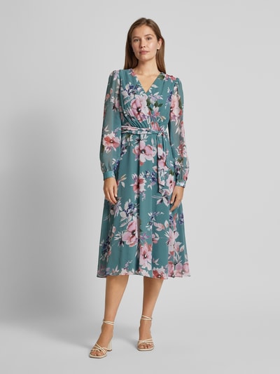 Peek & Cloppenburg Christian Berg CocktailMidikleid Mit Bindegürtel In Schilf