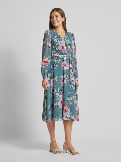 Peek & Cloppenburg Christian Berg CocktailMidikleid mit Bindegürtel in schilf