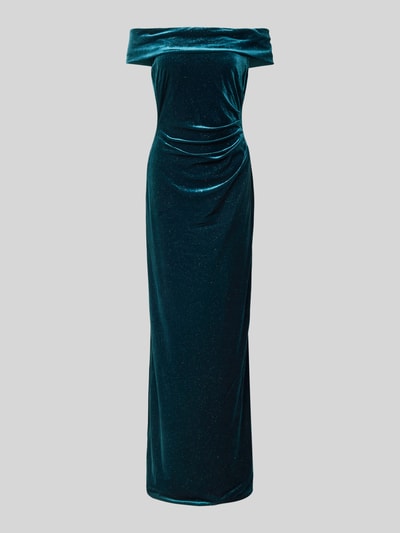 Peek & Cloppenburg Christian Berg CocktailOff-Shoulder-Kleid Mit Seitlicher Raffung In Dunkelgruen Melange
