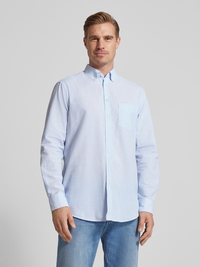 Peek & Cloppenburg Christian Berg MenFreizeithemd Mit Button-Down-Kragen Und Streifenmuster In Bleu