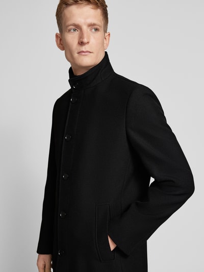 Peek & Cloppenburg Christian Berg MenMantel Mit Stehkragen In Black