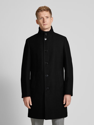 Peek & Cloppenburg Christian Berg MenMantel Mit Stehkragen In Black