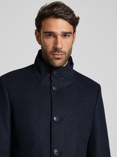 Peek & Cloppenburg Christian Berg MenMantel Mit Stehkragen In Dunkelblau
