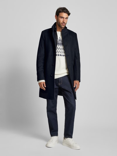 Peek & Cloppenburg Christian Berg MenMantel mit Stehkragen in dunkelblau