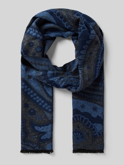 Peek & Cloppenburg Christian Berg MenSchal aus Viskose mit Fransen in marine