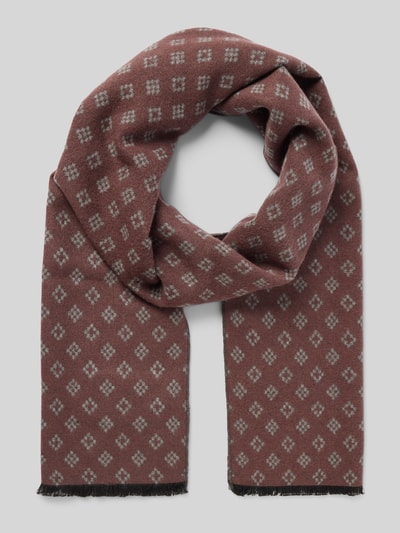 Peek & Cloppenburg Christian Berg MenSchal aus Viskose mit Fransen in dunkelbraun