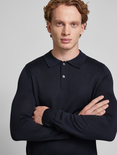 Peek & Cloppenburg Christian Berg MenSlim Fit Strickpullover Mit Polokragen In Marine