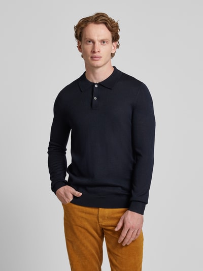 Peek & Cloppenburg Christian Berg MenSlim Fit Strickpullover Mit Polokragen In Marine