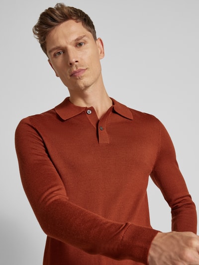 Peek & Cloppenburg Christian Berg MenSlim Fit Strickpullover Mit Polokragen In Terra