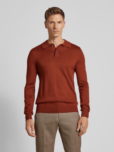 Peek & Cloppenburg Christian Berg MenSlim Fit Strickpullover Mit Polokragen In Terra