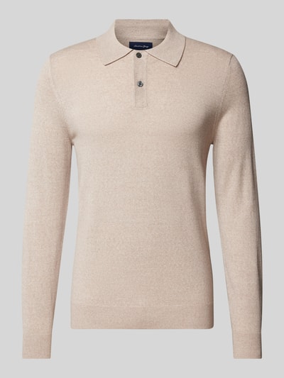 Peek & Cloppenburg Christian Berg MenSlim Fit Strickpullover Mit Polokragen In Sand Melange