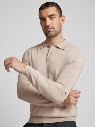 Peek & Cloppenburg Christian Berg MenSlim Fit Strickpullover Mit Polokragen In Sand Melange
